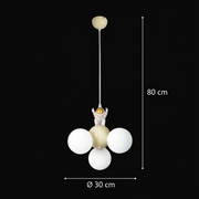 Lampadario ASTRONAUT, 3xG9, D30 cm, Metallo Resina, Oro Bianco Lampadari per bambini Titolo predefinito Alessandro Design