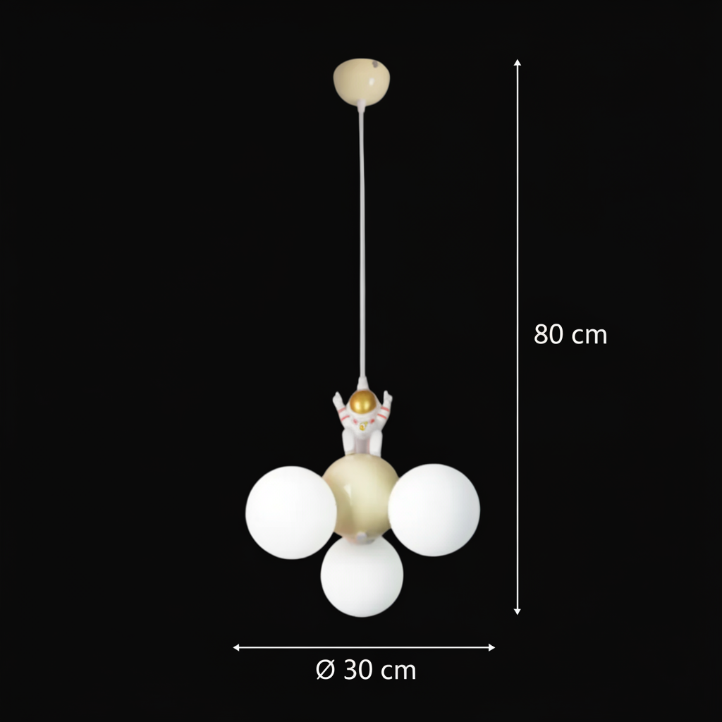 Lampadario ASTRONAUT, 3xG9, D30 cm, Metallo Resina, Oro Bianco Lampadari per bambini Titolo predefinito Alessandro Design