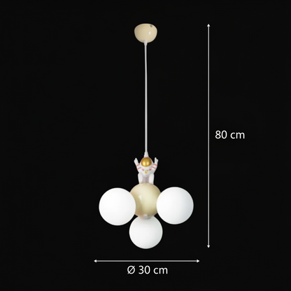 Lampadario ASTRONAUT, 3xG9, D30 cm, Metallo Resina, Oro Bianco Lampadari per bambini Titolo predefinito Alessandro Design