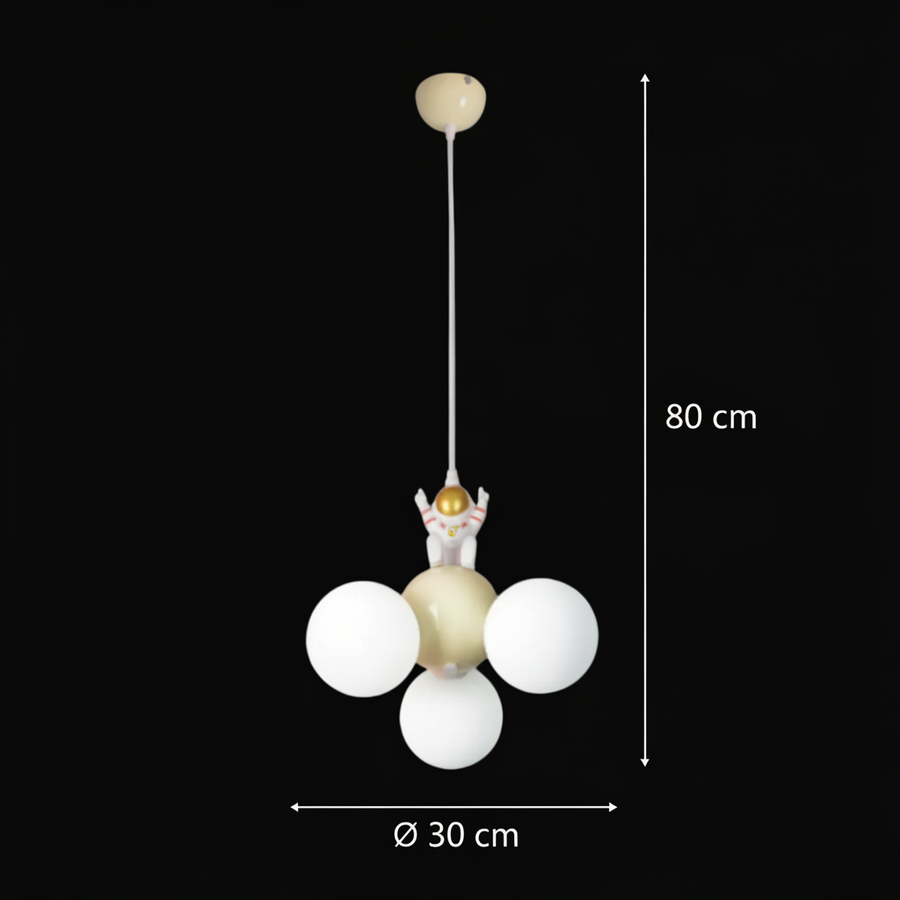 Lampadario ASTRONAUT, 3xG9, D30 cm, Metallo Resina, Oro Bianco Lampadari per bambini Titolo predefinito Alessandro Design
