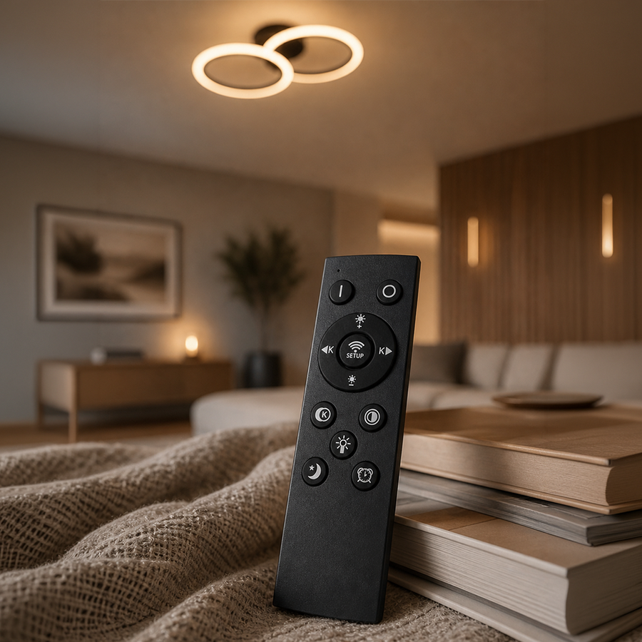 Lampadario LED con telecomando BETTY 27W, 2 Cerchi, Luce Fredda/Calda/Neutra, Dimmerabile, Nero Lampadari LED con Telecomando Titolo predefinito Alessandro Design