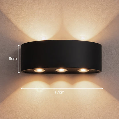 Lampada da Parete a LED per Esterni Ellis, 6W, 6 Sorgenti Luminose, Luce Calda, Lampada da Parete per Esterno Nera Titolo predefinito Alessandro Design