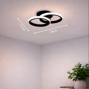 Lampadario LED VERTEX CIRCULA 21W, 2 Cerchi, Strutture in Metallo, Luce Fredda/Calda/Neutra 3000K/4000K/6000K, Nero, Lampadari LED in metallo Titolo predefinito Alessandro Design
