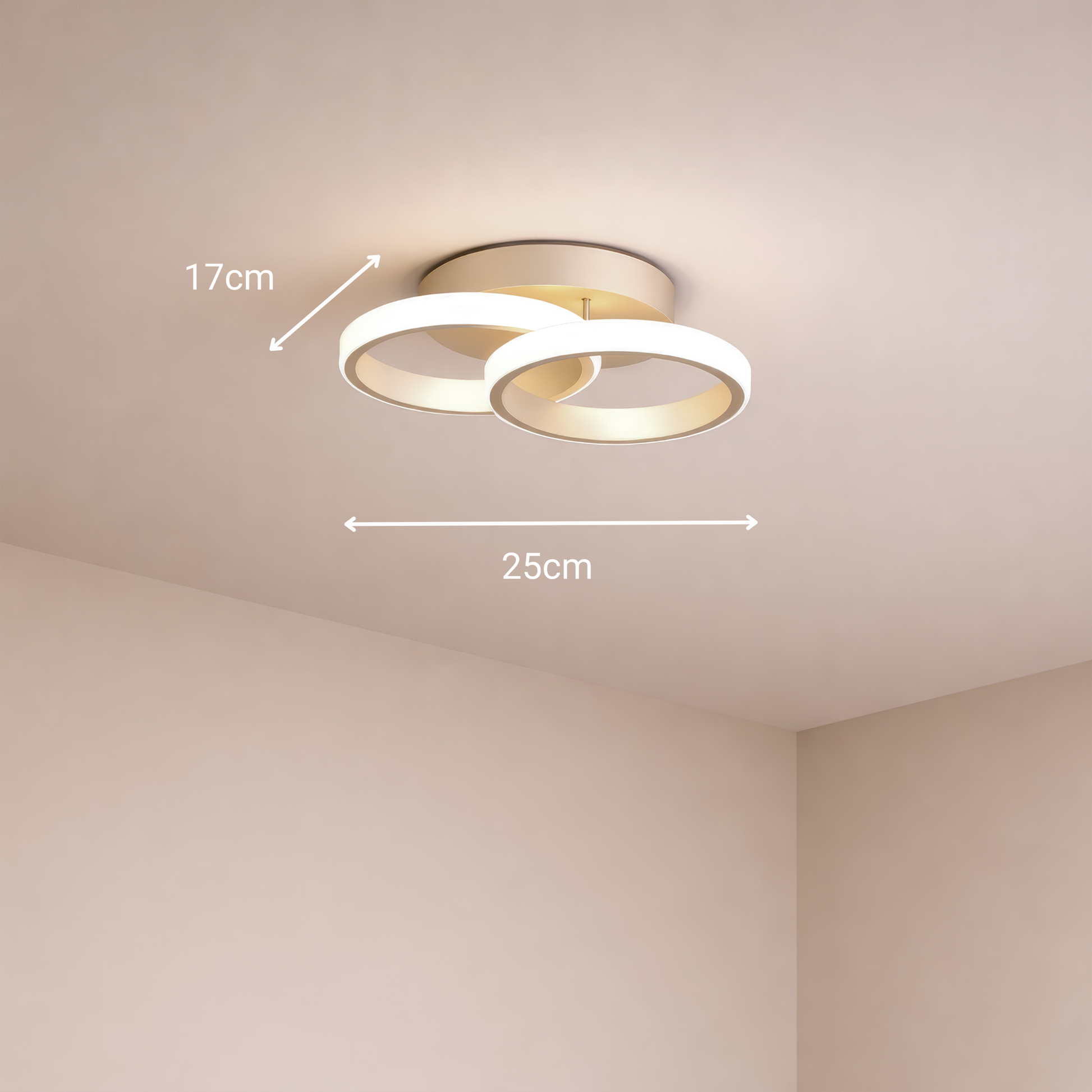 Lampadario LED VERTEX CIRCULA 21W, 2 Cerchi, Strutture in Metallo, Luce Fredda/Calda/Neutra, Lampadari LED Bianchi Titolo predefinito Alessandro Design