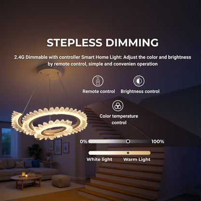 Lampadario LED con telecomando LT188WH, Cristallo e metallo, 40W, Dimmerabile, Altezza regolabile, Luce fredda/calda/neutra, Illuminazione di lusso Lampadari LED con telecomando Titolo predefinito Alessandro Design
