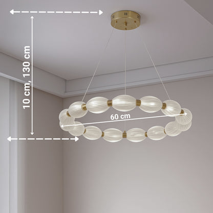Lampadario LED a sospensione FAUSTO II, 42W, Luce Fredda/Calda/Neutra, Altezza regolabile, Lampadari Moderni Oro Titolo predefinito Alessandro Design