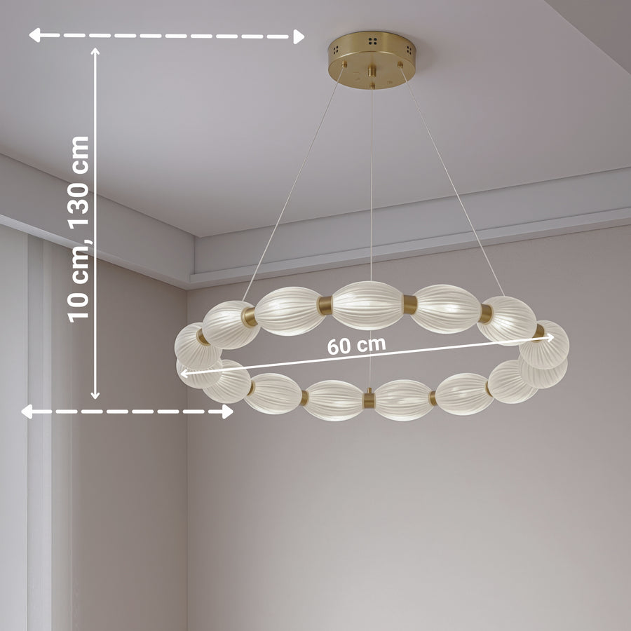 Lampadario LED a sospensione FAUSTO II, 42W, Luce Fredda/Calda/Neutra, Altezza regolabile, Lampadari Moderni Oro Titolo predefinito Alessandro Design