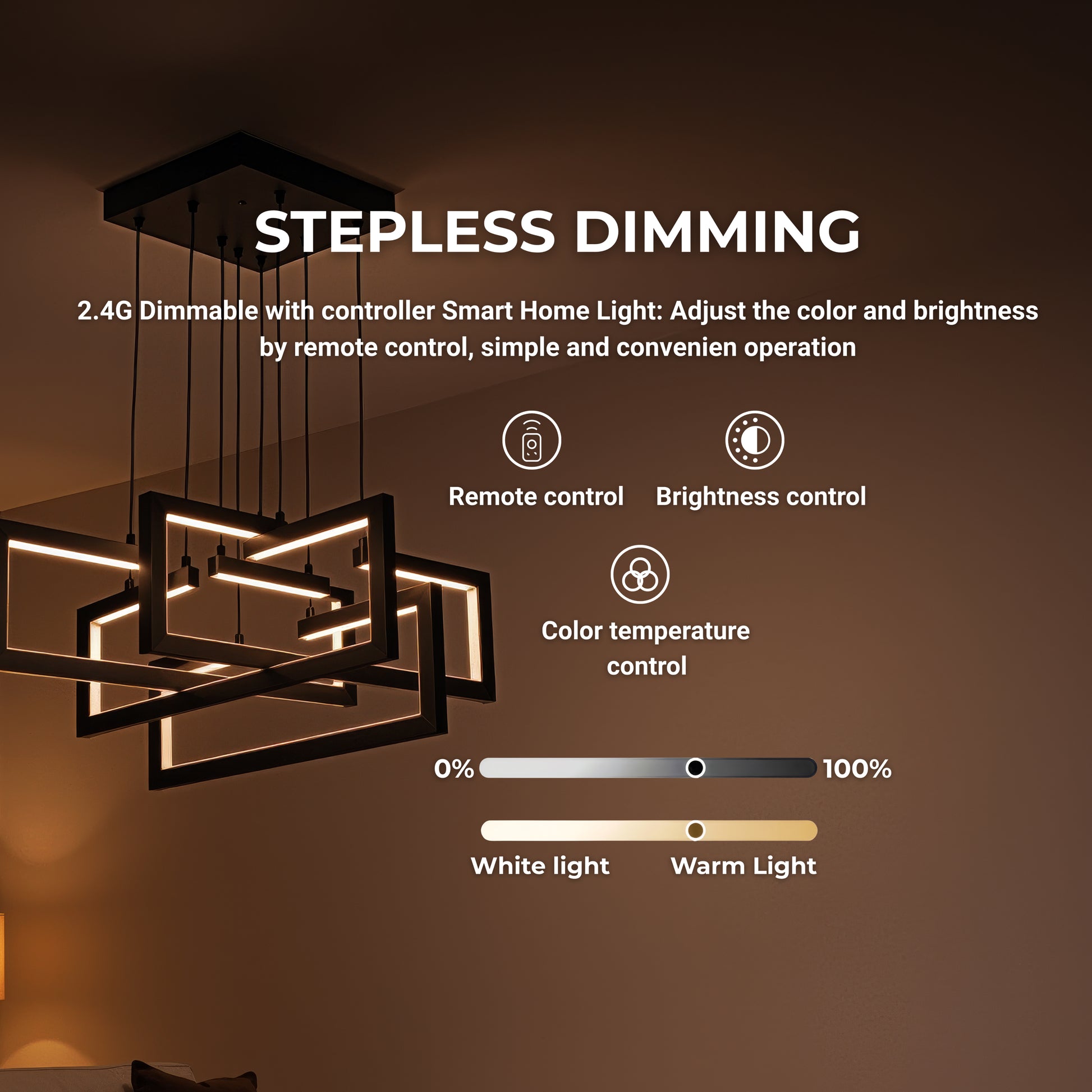 Lampadario LED con Telecomando, Sospensione 96W, 4 Elementi, Luce Fredda/Calda/Neutra, Dimmerabile, Altezza Regolabile, Nero Lampadari LED con Telecomando Titolo predefinito Alessandro Design