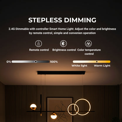 Lampadario LED a sospensione con telecomando DAMARA 44W, Luce Fredda/Calda/Neutra, Dimmerabile, Nero, Altezza Regolabile Lampadari LED con Telecomando Titolo predefinito Alessandro Design