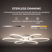 Lampadario a LED con telecomando ELIZA, 63W, Luce Fredda/Calda/Neutra, Dimmerabile, Lampadario a LED Bianco con telecomando Titolo predefinito Alessandro Design
