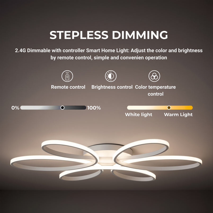 Lampadario a LED con telecomando ELIZA, 63W, Luce Fredda/Calda/Neutra, Dimmerabile, Lampadario a LED Bianco con telecomando Titolo predefinito Alessandro Design