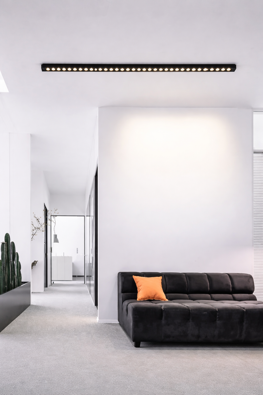 Proiettore Lineare LED Griglia Applicata 35W, Luce Neutra 4000k, 35 sorgenti, Plafoniere LED 94x3,5x6,5 cm Titolo predefinito Alessandro Design