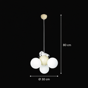 PANDA Lampadario, 3xG9, D30 cm, Metallo Resina, Oro Bianco Lampadari per bambini Titolo predefinito Alessandro Design
