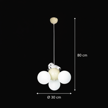 PANDA Lampadario, 3xG9, D30 cm, Metallo Resina, Oro Bianco Lampadari per bambini Titolo predefinito Alessandro Design
