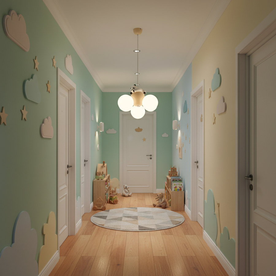 PANDA Lampadario, 3xG9, D30 cm, Metallo Resina, Oro Bianco Lampadari per bambini Titolo predefinito Alessandro Design