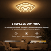Lampadario LED con Telecomando PENTAGON 59W, 40cm, Luce Fredda/Calda/Neutra 3000K/4000K/6000K, Bianco, Metallo e Acrilico Lampadari LED con Telecomando Titolo predefinito Alessandro Design