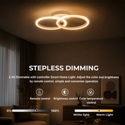 Lampadario a LED con telecomando BETTY 27W, 2 Cerchi, Luce Fredda/Calda/Neutra, Dimmerabile, Lampadario a LED Bianco con telecomando Titolo predefinito Alessandro Design