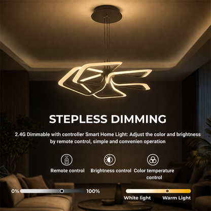 Lampadario LED a Sospensione con Telecomando 103W, 5 Quadrati, Luce Fredda/Calda/Neutra, Dimmerabile, Lampadari LED Neri con Telecomando Titolo predefinito Alessandro Design