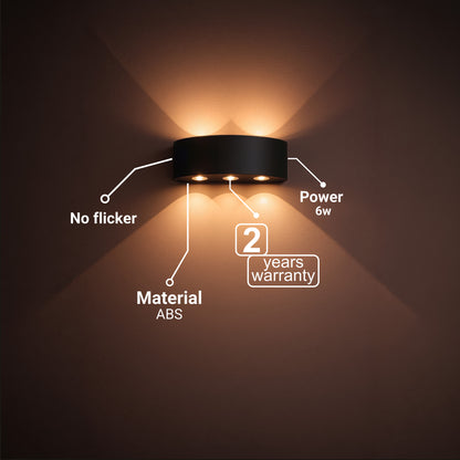Lampada da Parete a LED per Esterni Ellis, 6W, 6 Sorgenti Luminose, Luce Calda, Lampada da Parete per Esterno Nera Titolo predefinito Alessandro Design