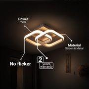 Lampadario LED VERTEX Matrix, Diamanti sovrapposti, Strutture in metallo, 24W, 2 Diamanti, Luce Fredda/Calda/Neutra 3000K/4000K/6000K, Lampadari LED Bianchi Titolo predefinito Alessandro Design