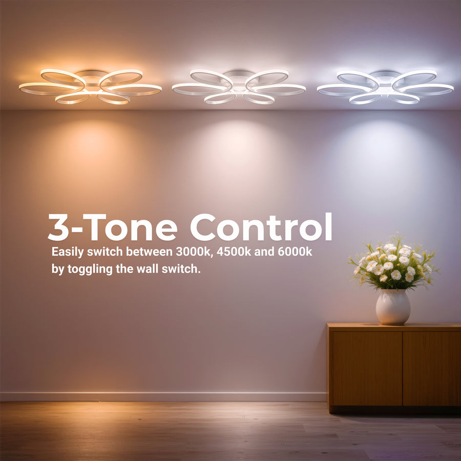 Lampadario a LED con telecomando ELIZA, 63W, Luce Fredda/Calda/Neutra, Dimmerabile, Lampadario a LED Bianco con telecomando Titolo predefinito Alessandro Design