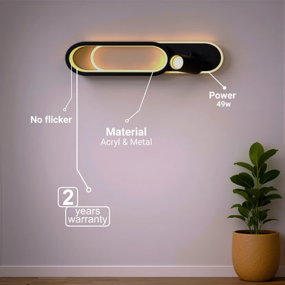 Lampadario LED con Proiettore Orientabile FISSO Camilla 49W, luce 3000/4000/6000k, Lampadari LED Nero Titolo predefinito Alessandro Design