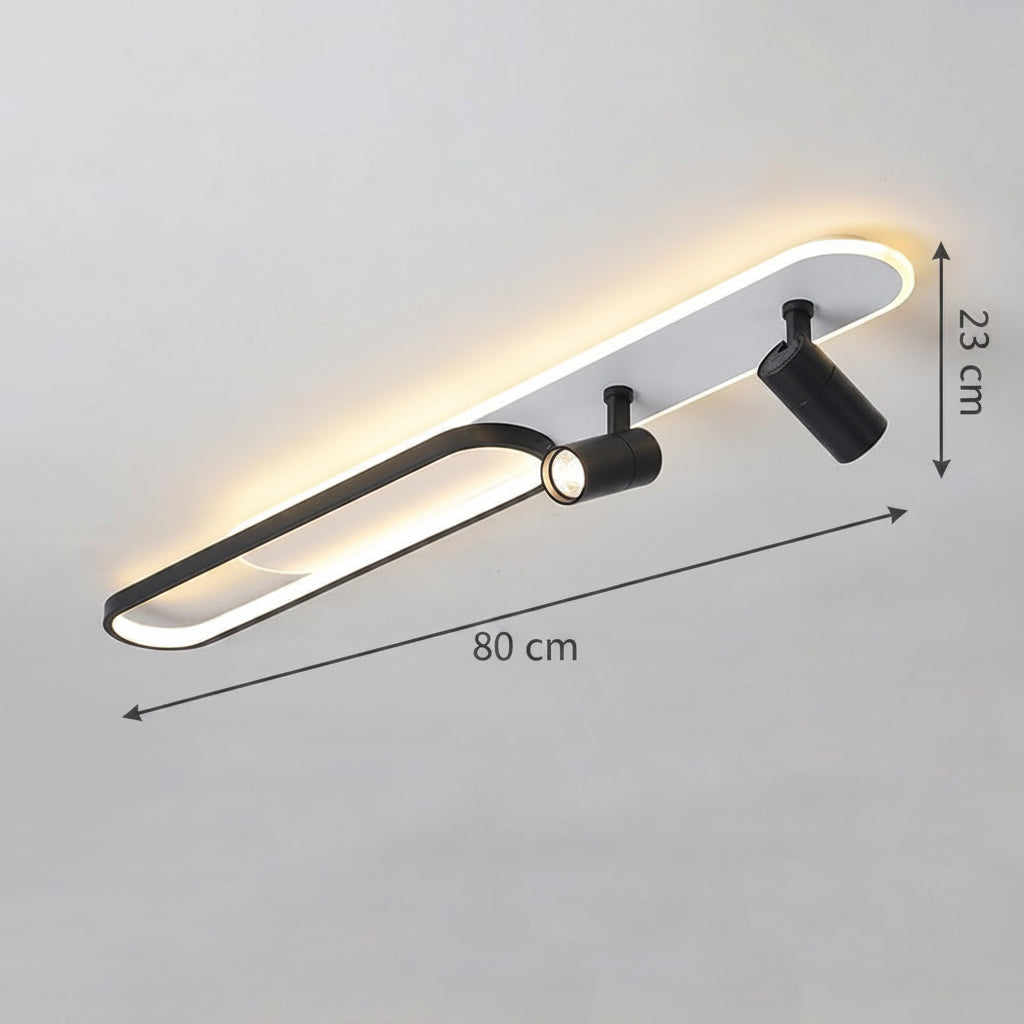 Lampadario LED con Proiettore Orientabile FISSO Camilla 70W, Luce Fredda/Calda/Neutra, Lampadari LED Neri Titolo predefinito Alessandro Design