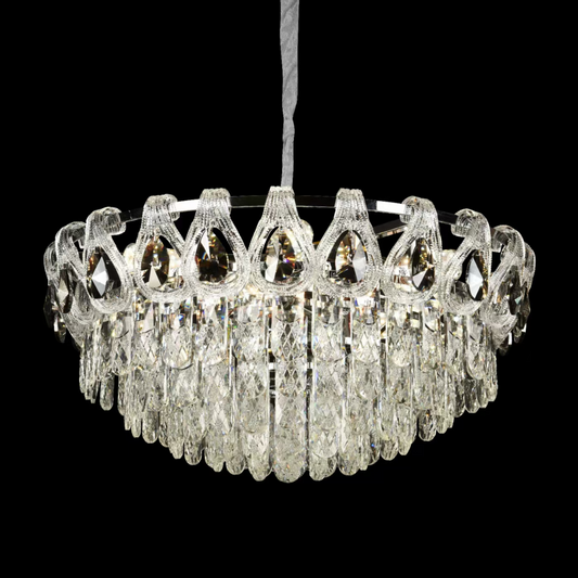 Candelabro in cristallo CC5122/500CR 9x E14, diametro 50 cm, cromo lucido, altezza regolabile Candelabro in cristallo Titolo predefinito Alessandro Design