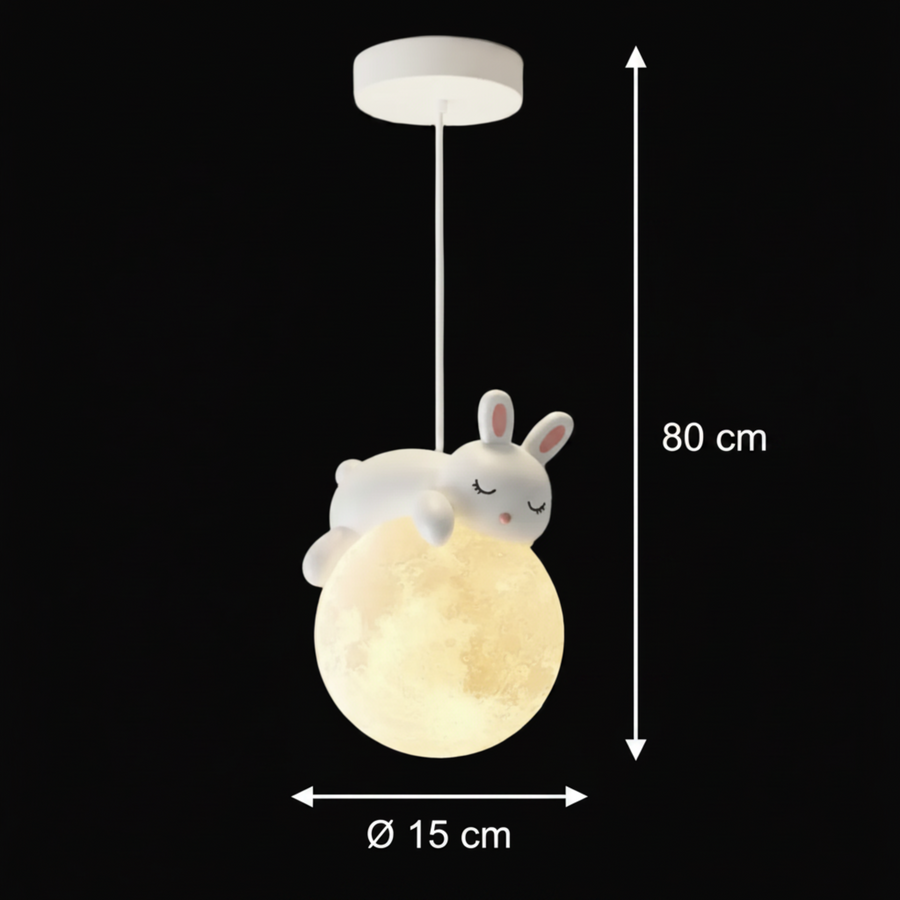 Lampadario BUNNY, 1xE27, D15 cm, Metallo Resina, Bianco Lampadari per bambini Titolo predefinito Alessandro Design