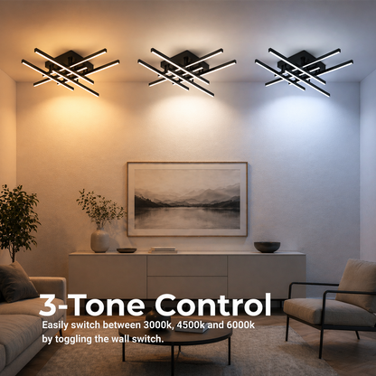 Lampadario LED con Telecomando LINEX, 81W, 6 Elementi, Lineare, Luce Fredda/Calda/Neutra, Dimmerabile, Nero Lampadari LED con Telecomando Titolo predefinito Alessandro Design