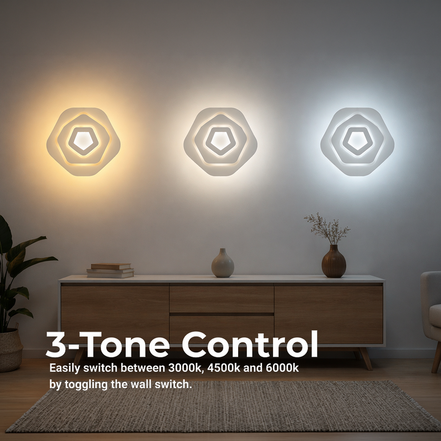 Lampadario LED con Telecomando PENTAGON 59W, 40cm, Luce Fredda/Calda/Neutra 3000K/4000K/6000K, Bianco, Metallo e Acrilico Lampadari LED con Telecomando Titolo predefinito Alessandro Design