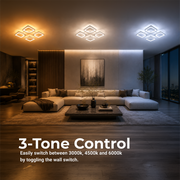 Lampadario a LED con telecomando ZOE 53W, 4 Quadrati, Luce Fredda/Calda/Neutra, Dimmerabile, Lampadario a LED Bianco con telecomando Titolo predefinito Alessandro Design