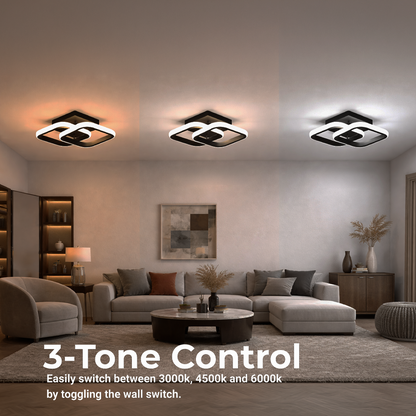 Lampadario LED VERTEX Matrix Diamanti sovrapposti, montatura in metallo, 24W, 2 Diamanti, Luce Fredda/Calda/Neutra 3000K/4000K/6000K, Nero, Metallo e Silicone Lampadario LED Titolo predefinito Alessandro Design