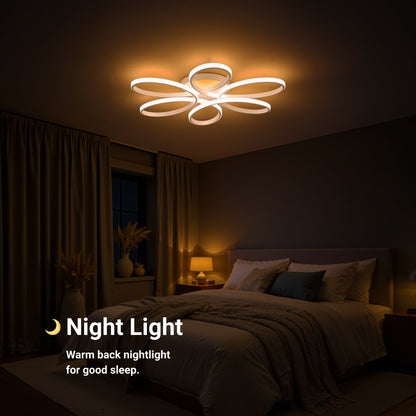 Lampadario a LED con telecomando ELIZA, 63W, Luce Fredda/Calda/Neutra, Dimmerabile, Lampadario a LED Bianco con telecomando Titolo predefinito Alessandro Design