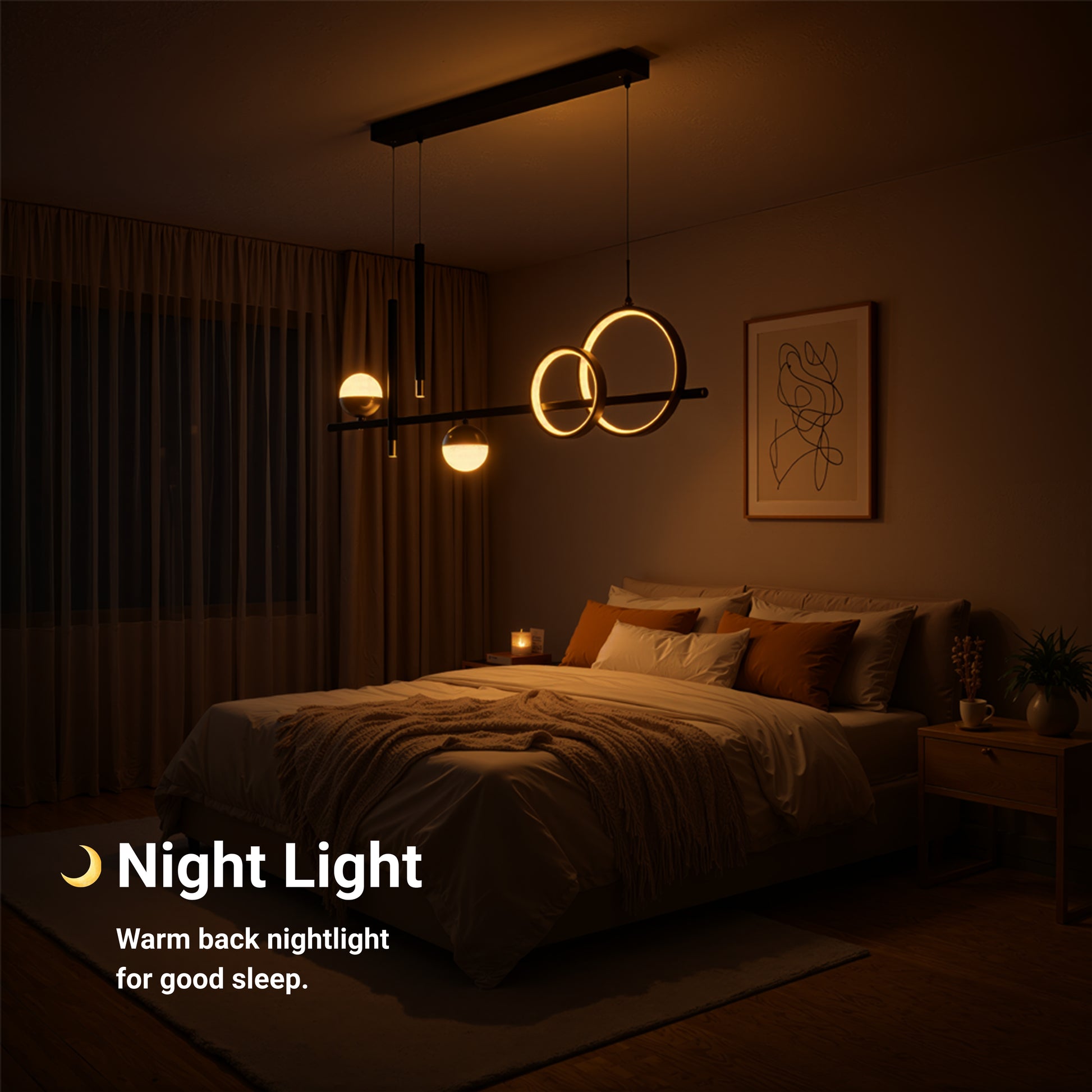 Lampadario LED a sospensione con telecomando DAMARA 44W, Luce Fredda/Calda/Neutra, Dimmerabile, Nero, Altezza Regolabile Lampadari LED con Telecomando Titolo predefinito Alessandro Design