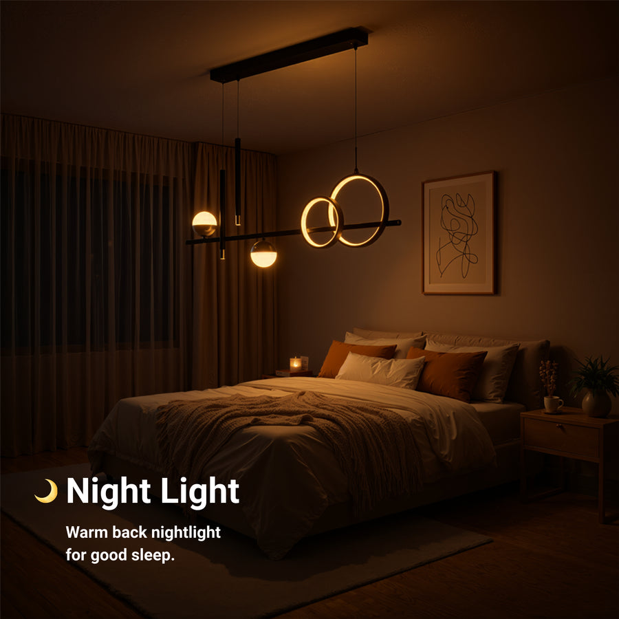 Lampadario LED a sospensione con telecomando DAMARA 44W, Luce Fredda/Calda/Neutra, Dimmerabile, Nero, Altezza Regolabile Lampadari LED con Telecomando Titolo predefinito Alessandro Design