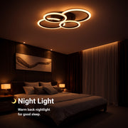 Lampadario LED con telecomando BETTY 41W, 4 Cerchi, Luce Fredda/Calda/Neutra/RGB, Dimmerabile, Nero Lampadari LED con Telecomando Titolo predefinito Alessandro Design