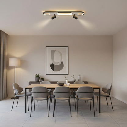 Lampadario LED con Proiettore Orientabile FISSO Camilla 70W, Luce Fredda/Calda/Neutra, Lampadari LED Neri Titolo predefinito Alessandro Design
