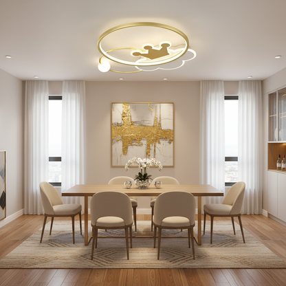 Lampadario LED con telecomando Rafael, 58W, dimmerabile, 3000K/4000K/6000K, Lampadari LED oro con telecomando Titolo predefinito Alessandro Design