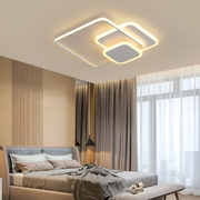 Lampadario a LED con telecomando ANEMONA 75W, 3 Quadrati, Luce Fredda/Calda/Neutra, Dimmerabile, Lampadario a LED Bianco con telecomando Titolo predefinito Alessandro Design