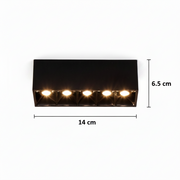 Proiettore Lineare LED Griglia Applicata 8W, Luce Neutra 4000K, 5 sorgenti, Plafoniere LED 14 x 3,5 x 6,5 cm Titolo predefinito Alessandro Design