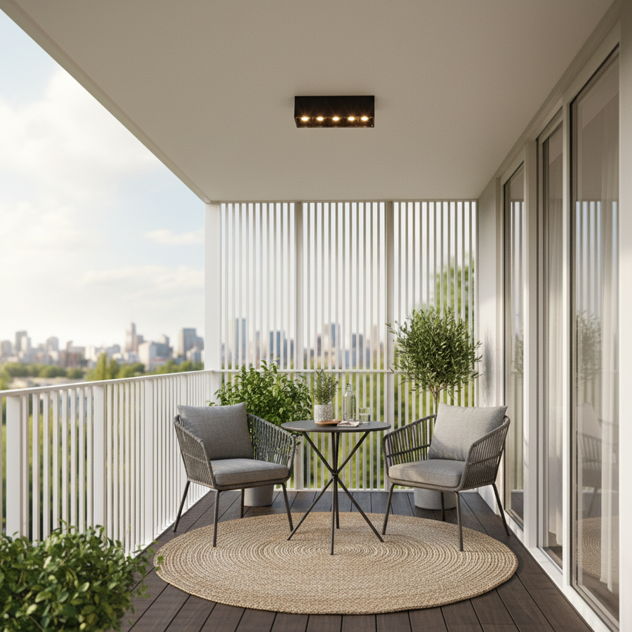 Proiettore Lineare LED Griglia Applicata 8W, Luce Neutra 4000K, 5 sorgenti, Plafoniere LED 14 x 3,5 x 6,5 cm Titolo predefinito Alessandro Design
