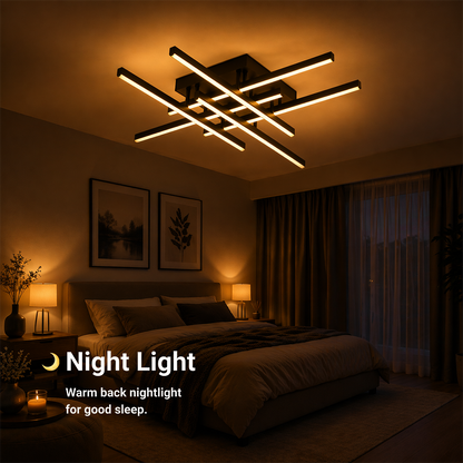 Lampadario LED con Telecomando LINEX, 81W, 6 Elementi, Lineare, Luce Fredda/Calda/Neutra, Dimmerabile, Nero Lampadari LED con Telecomando Titolo predefinito Alessandro Design
