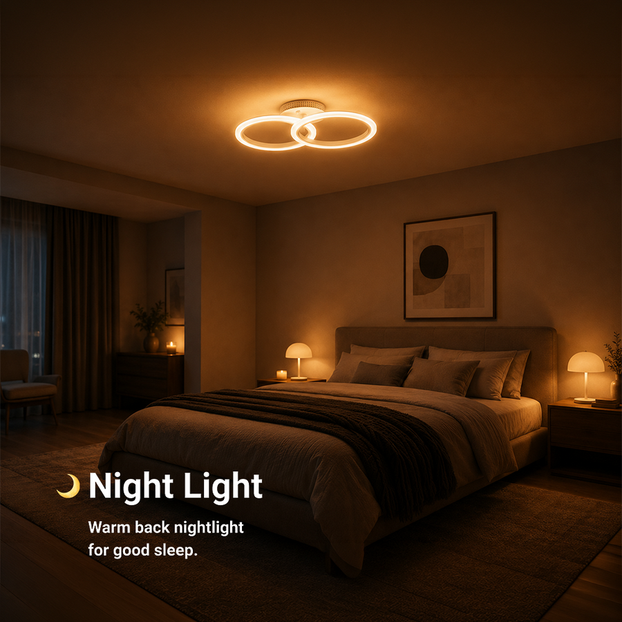 Lampadario a LED con telecomando BETTY 27W, 2 Cerchi, Luce Fredda/Calda/Neutra, Dimmerabile, Lampadario a LED Bianco con telecomando Titolo predefinito Alessandro Design