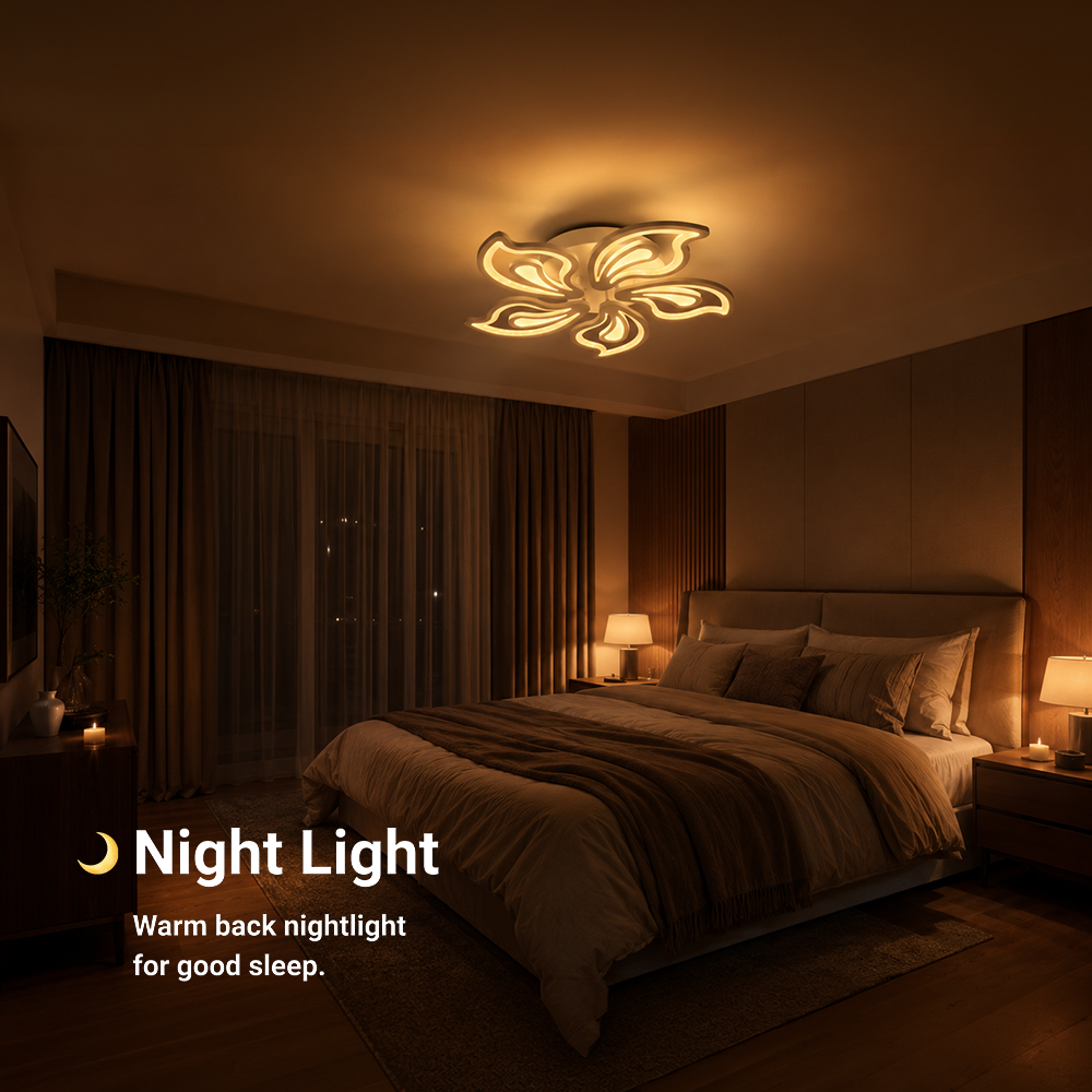 Lampadario a LED con telecomando GLORIOSA 95W, 5 Petali, Luce Fredda/Calda/Neutra, Dimmerabile, Lampadario a LED Bianco con telecomando Titolo predefinito Alessandro Design