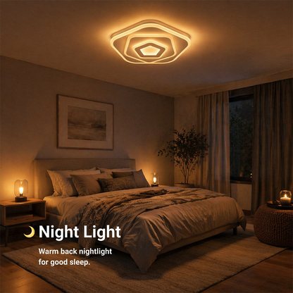Lampadario LED con Telecomando PENTAGON 59W, 40cm, Luce Fredda/Calda/Neutra 3000K/4000K/6000K, Bianco, Metallo e Acrilico Lampadari LED con Telecomando Titolo predefinito Alessandro Design