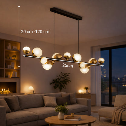 Lustră Suspendată LED Acril Aurion 29W cu Telecomandă, Dimabilă, Negru Auriu, Metal și Acril Lustre LED cu Telecomanda Default Title Alessandro Design