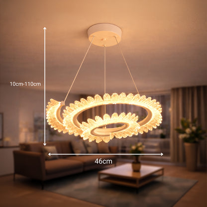 Lampadario LED con telecomando LT188WH, Cristallo e metallo, 40W, Dimmerabile, Altezza regolabile, Luce fredda/calda/neutra, Illuminazione di lusso Lampadari LED con telecomando Titolo predefinito Alessandro Design
