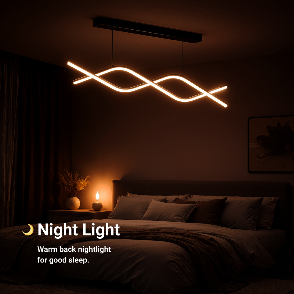 Lampadario LED a Sospensione con Telecomando ZIGZAG 27W, Luce Fredda/Calda/Neutra, Dimmerabile, Nero, Lampadari LED con Telecomando Titolo predefinito Alessandro Design