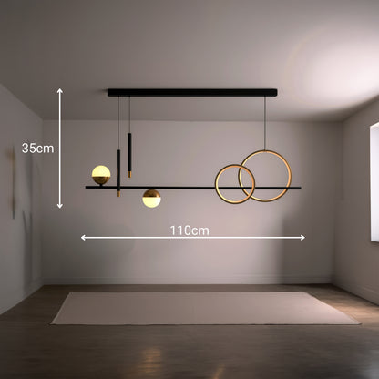 Lampadario LED a sospensione con telecomando DAMARA 44W, Luce Fredda/Calda/Neutra, Dimmerabile, Nero, Altezza Regolabile Lampadari LED con Telecomando Titolo predefinito Alessandro Design